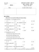 Kiểm tra 15 phút số học 6 (Trắc nghiệm chuẩn)