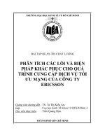 phân tích các lỗi và biện pháp khắc phục cho quá trình cung cấp dịch vụ tối ưu mạng của công ty ericsson