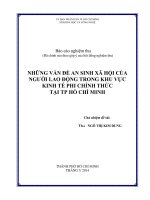 những vấn đề an sinh xã hội của người lao động trong khu vực kinh tế phi chính thức tp.hcm