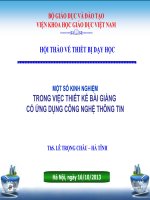 Trình chiếu thuyết minh tại hội thảo KHGD