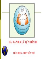 BÀI TẬP ĐỊA LÝ TỰ NHIÊN 10