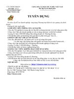 Tuyển dụng cộng tác viên toàn quốc