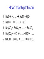 tiết 15. một số muối quan trọng