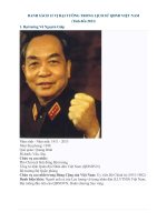 DANH SÁCH 12 VỊ ĐẠI TƯỚNG TRONG LỊCH SỬ QDND VIỆT NAM