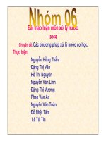 chuyên đề các phương pháp xử lý nước cơ học