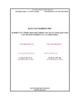 nghiên cứu triển khai hệ thống sản xuất tinh gọn cho các doanh nghiệp vừa và nhỏ (sems)