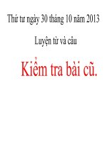 LUYỆN TỪ VÀ CÂU TUẦN 11 TỤC NGỮ VỀ QUÊ HƯƠNG