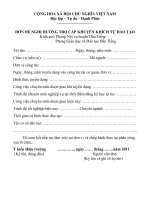 Đơn đề nghị hưởng trợ cấp tự đào tạo