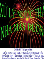 đề tài xử lý nước thải nhà máy đường