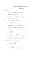 Đáp án bài kiểm tra chung lần I (Đại số)