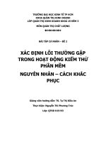 xác định lỗi thường gặp trong hoạt động kiểm thử phần mềm nguyên nhân – cách khắc phục