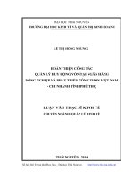 hoàn thiện công tác quản lý huy động vốn tại ngân hàng nông nghiệp và phát triển nông thôn việt nam - chi nhánh tỉnh phú thọ