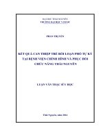 Kết quả can thiệp trẻ rối loạn phổ tự kỷ tại bệnh viện chỉnh hình và phục hồi chức năng thái nguyên