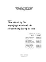 phân tích và dự báo hoạt động kinh doanh của các cửa hàng dịch vụ áo cưới