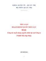 CÔNG TÁC TUYỂN DỤNG NGUỒN NHÂN LỰC TẠI CÔNG TY TNHH TIẾN ĐẠI PHÁT