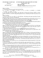 Đề thi HSG lớp 9 Tỉnh Gia Lai 2010 - 2011