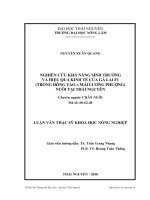 nghiên cứu khả năng sinh trưởng và hiệu quả kinh tế của gà lai f1 (trống đông tảo x mái lương phượng) nuôi tại thái nguyên