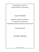 Hợp đồng thương mại dịch vụ và giải quyết tranh chấp về hợp đồng thương mại dịch vụ ở Việt Nam