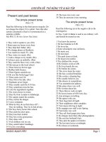 bài tập chuyên đề thì động từ