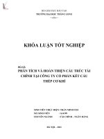 phân tích và hoàn thiện cấu trúc tài chính tại công ty cổ phần kết cấu thép cơ khí
