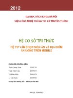 hệ tư vấn chọn món ăn và địa điểm ăn uống trên mobile