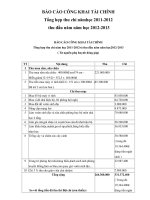Báo cáo công khai tài chính 2012_2013