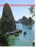 Bảo tồn và phát huy di sản văn hóa