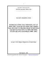 đánh giá công tác tiếp dân, xử lý đơn thư, giải quyết đơn thư khiếu nại, tố cáo và tranh chấp về đất đai tại sở tài nguyên và môi trường tuyên quang giai đoạn 2008-2013