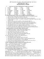 Đề thi KSHSG Khối 9 cấp trwowngf năm học 2013-2014