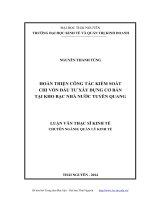 Hoàn thiện công tác kiểm soát chi vốn đầu tư xây dựng cơ bản tại kho bạc nhà nước tuyên quang
