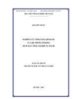 Nghiên cứu tính năng kéo bám của hệ thống di động xích máy nông nghiệp tự hành