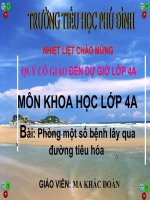 phòng mộ số bệnh lây qua đường tiêu hóa