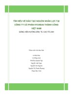 TÌM HIỂU VỀ ĐÀO TẠO NGUỒN NHÂN LỰC TẠI CÔNG TY CỔ PHẦN HYUNDAI THÀNH CÔNG VIỆT NAM
