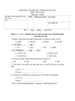 ĐỀ THI CUỐI KÌ I MÔN TOAN RẤT CHUẨN