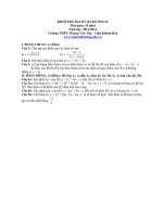 Đề kiểm tra 1 tiết Chương II Đại Số Lớp 10 (2013-2014)Hoàng Văn Thụ Tỉnh Khánh Hòa