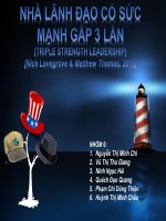 bài thuyết trình môn nghệ thuật lãnh đạo nhà lãnh đạo có sức mạnh gấp 3 lần triple strength leadership
