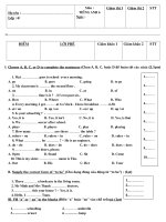 kiem tra 1 tiet TA 6 lan 1