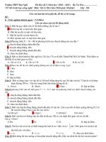 ĐỀ KIÊM TRA HOC KI 1 MÔN VẬT LÍ 10