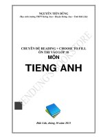 Chuyên đề bài tập READING + CHOOSE TO FILL luyện thi vào 10