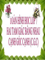 Trường Hợp Bằng Nhau Thứ Hai Của Tam Giác ( C.G.C)