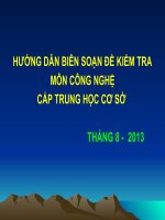 Hướng dẫn biên soạn đề kiểm tra môn Công Nghệ
