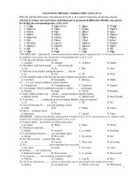 ngân hàng đề thi trắc nghiệm môn tiếng anh luyện thi đại học