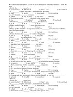 Tổng hợp Trắc nghiệm Anh văn lớp 9 ( Phần 1)