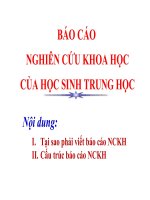 TẬP HUẤN HỌC SINH LỚP 9 NGHIÊN CỨU KHKT