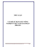 tiểu luận vấn để sử dụng đất nông nghiệp ở việt nam giai đoạn 2000-2011