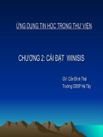 Bài giảng tin học hóa hoạt động thông tin  thư viện (Chương 2)