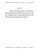 “Nâng cao khả năng ghi nhớ và khả năng tự đánh giá kiến thức môn Hình học đối với học sinh lớ