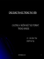 Bài giảng tin học hóa hoạt động thông tin  thư viện (Chương 4)