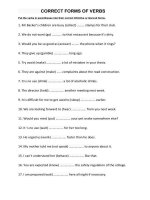 CORRECT FORMS OF VERBS