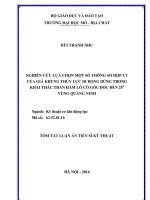 tóm tắt luận án tiến sĩ kỹ thuật  nghiên cứu lựa chọn một số thông số hợp lý của giá khung thủy lực di động dùng trong khai thác than hầm lò có góc dốc đến 25 độ vùng quảng ninh